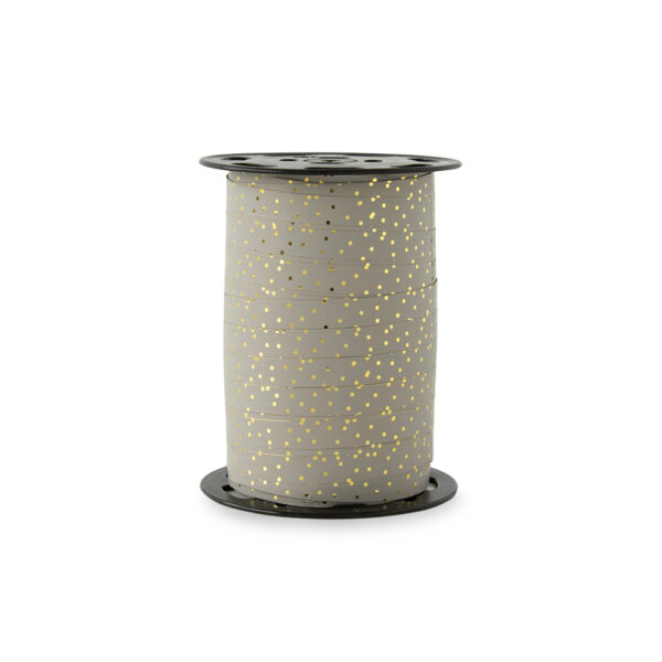 Cadeaulinten - Dots - Gold Grey Blue (1 cm) - 180 meter