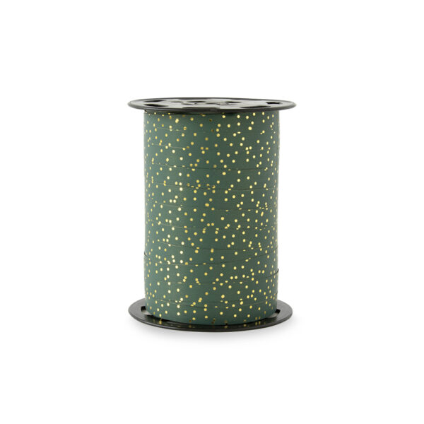 Cadeaulinten - Dots - Gold Petrol (1 cm) - 180 meter