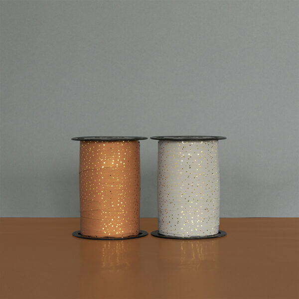 Cadeaulinten - Dots - Gold Faded Red (1 cm) - 180 meter - Afbeelding 3