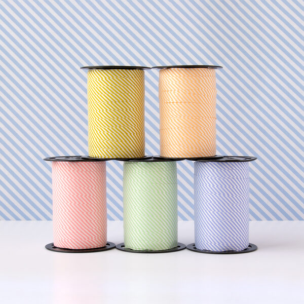 Cadeaulinten - Stripes - Mint Green (1 cm) - 180 meter - Afbeelding 3