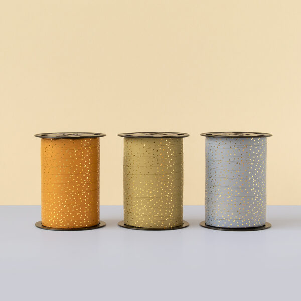Cadeaulinten - Dots - Old Orange (1 cm) - 180 meter - Afbeelding 3