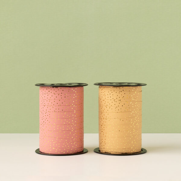 Cadeaulinten - Dots - Pastel Orange (1 cm) - 180 meter - Afbeelding 3