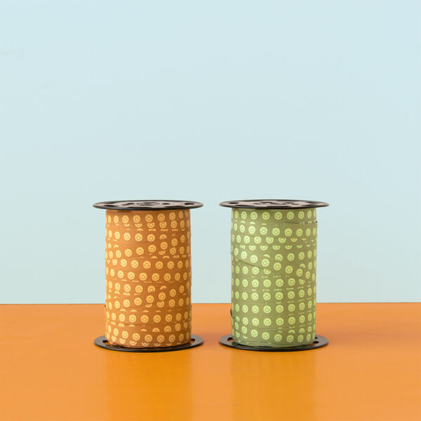 Cadeaulinten - Smileys - Old Orange (1 cm) - 180 meter - Afbeelding 3