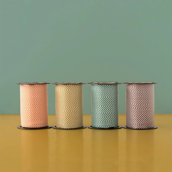 Cadeaulinten - Stripes - Jade Blue (1 cm) - 180 meter - Afbeelding 3