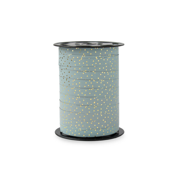 Cadeaulinten - Dots - Lake Green Blue (1 cm) - 180 meter