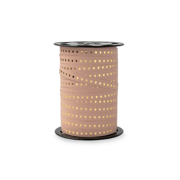 Cadeaulinten - Heart - Faded Pink (1 cm) - 180 meter