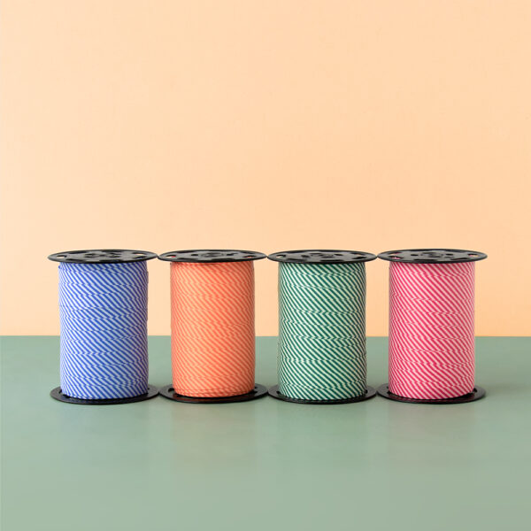 Cadeaulinten - Stripes Duo - Pink (1 cm) - 180 meter - Afbeelding 3