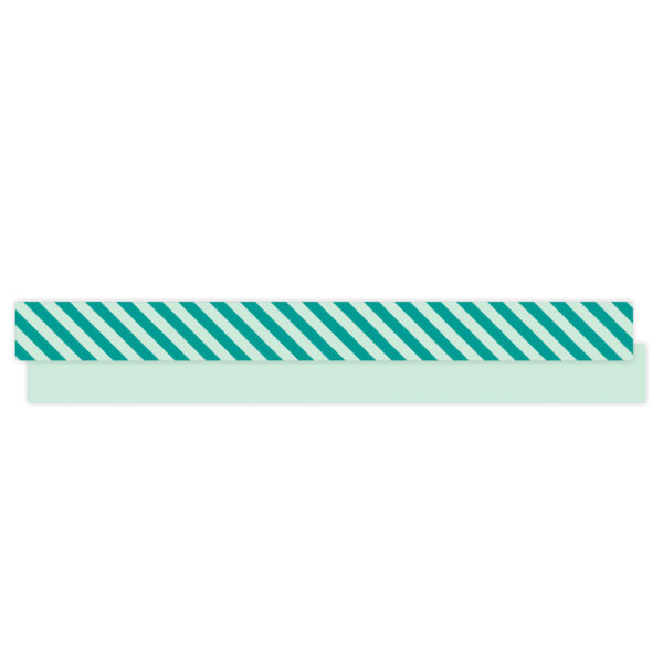 Cadeaulinten - Stripes Duo - Jade Blue (1 cm) - 180 meter - Afbeelding 2