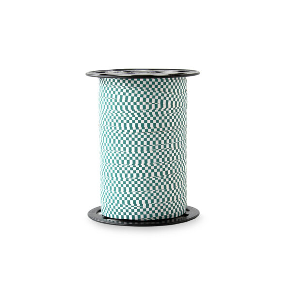 Cadeaulinten - Check - Jade Blue (1 cm) - 180 meter
