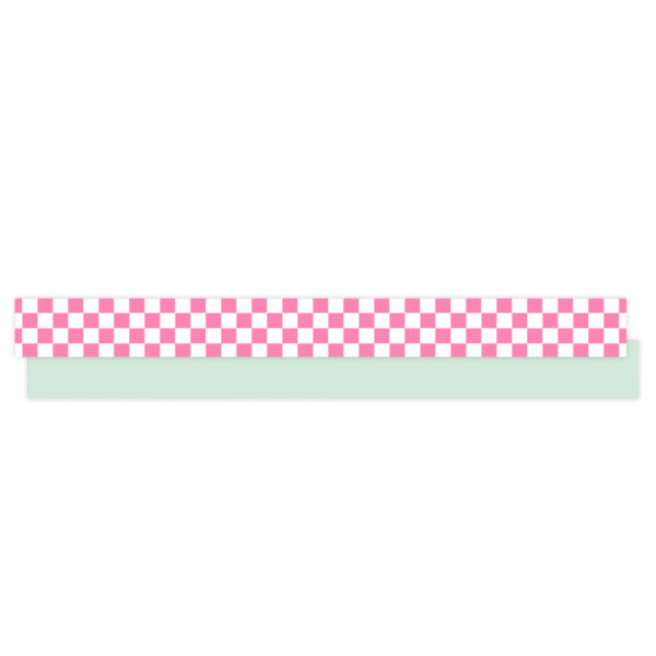 Cadeaulinten - Check - Flamingo Pink (1 cm) - 180 meter - Afbeelding 2
