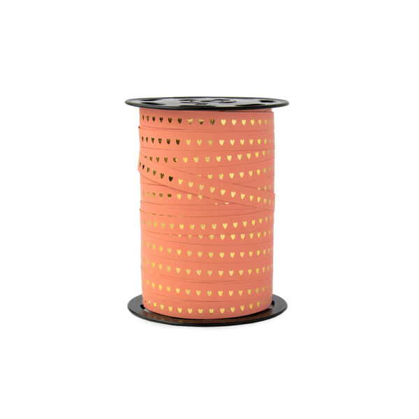 Cadeaulinten - Heart - Salmon - Sand (1 cm) - 180 meter