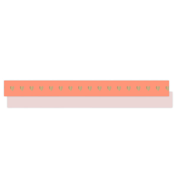 Cadeaulinten - Heart - Salmon - Sand (1 cm) - 180 meter - Afbeelding 2