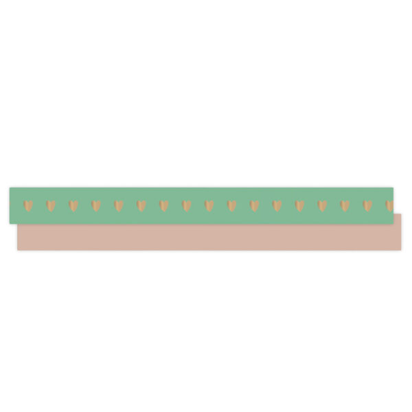 Cadeaulinten - Heart - Misty Green - Nude (1 cm) - 180 meter - Afbeelding 2