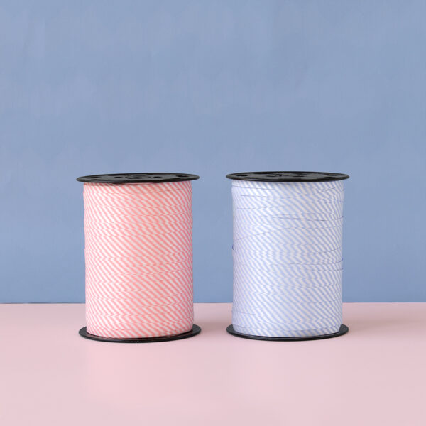 Cadeaulinten Small - Stripes - Light Blue (0,5 cm) - 500 meter - Afbeelding 3