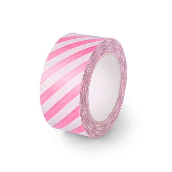 Paper Tape - Stripes - Candy Pink (5 cm) - 50 meter