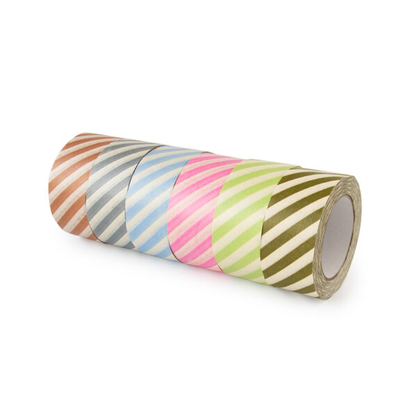 Paper Tape - Stripes - Pistache (5 cm) - 50 meter - Afbeelding 3