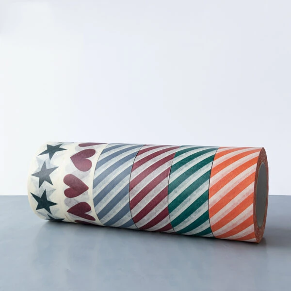 Paper Tape - Stripes - Poppy Red (5 cm) - 50 meter - Afbeelding 3