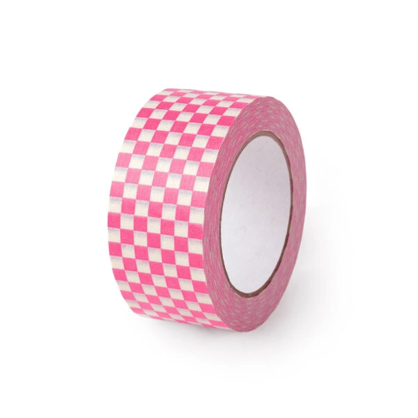 Paper Tape - Check - Flamingo Pink (5 cm) - 50 meter
