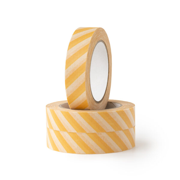 Paper Tape Small - Stripes - Peach (2,5 cm) - 50 meter - 3 rollen
