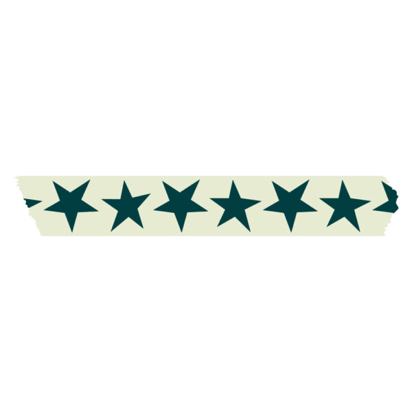 Paper Tape Small - Stars - Blue (2,5 cm) - 50 meter - 3 rollen - Afbeelding 2