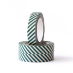 Paper Tape Small - Stripes - Jade Blue (2,5 cm) - 50 meter - 3 rollen