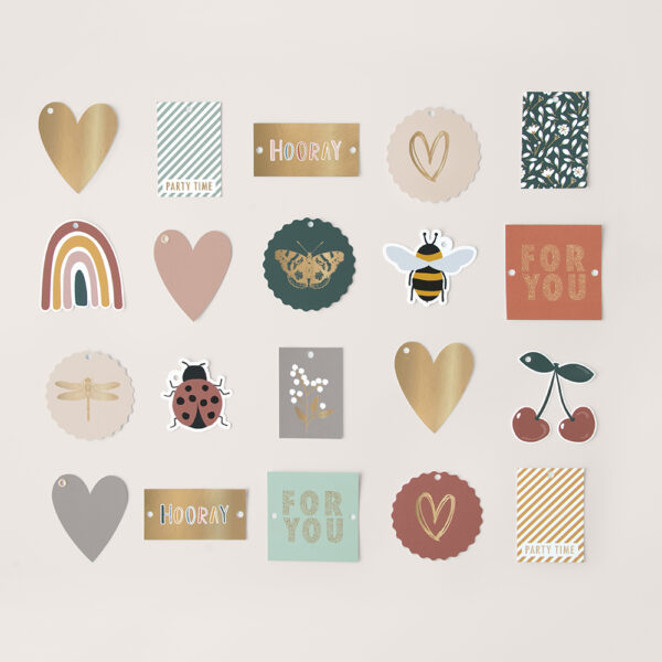 Cadeaulabels Duo - Rainbow and Cherry - 50 stuks - Afbeelding 2