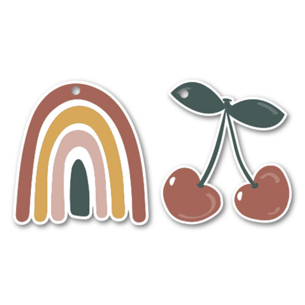 Cadeaulabels Duo - Rainbow and Cherry - 50 stuks
