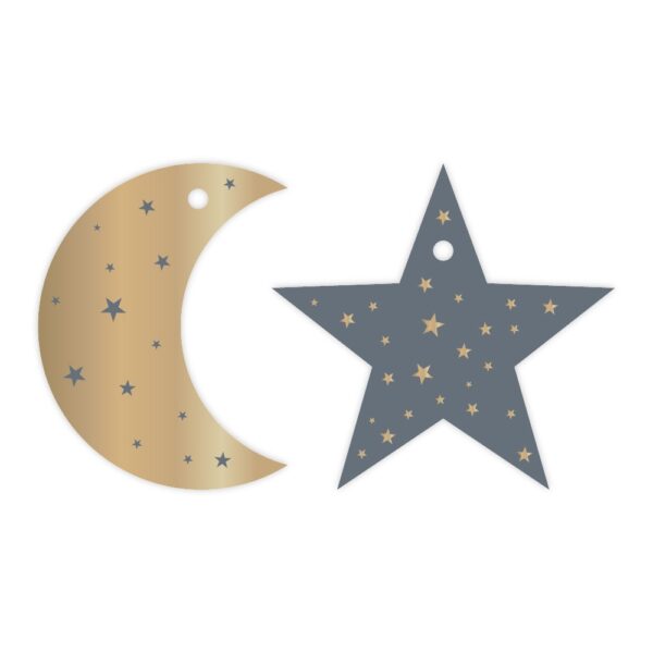Cadeaulabels Duo - Moon / Star - 50 stuks