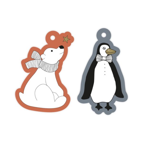 Cadeaulabels Duo - Polar Bear / Penguin - 50 stuks