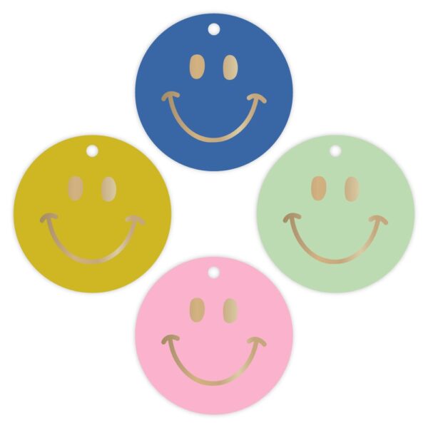 Cadeaulabels Multi - Smiley (Ø 6,5 cm) - 100 stuks