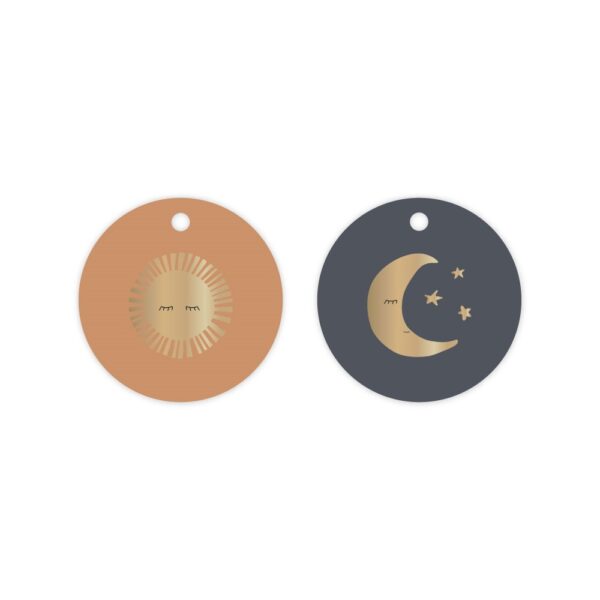 Cadeaustickers Duo - Sun / Moon Gold (Ø 3,5 cm) - 250 stuks