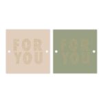Cadeaulabels Duo - For You Beige / Old Green - 50 stuks