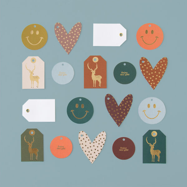 Cadeaulabels Multi - Hearts All Over - Gold - 100 stuks - Afbeelding 3