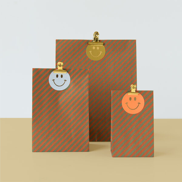 Cadeaulabels Multi - Smiley Gold Faded (Ø 6,5 cm) - 100 stuks - Afbeelding 2