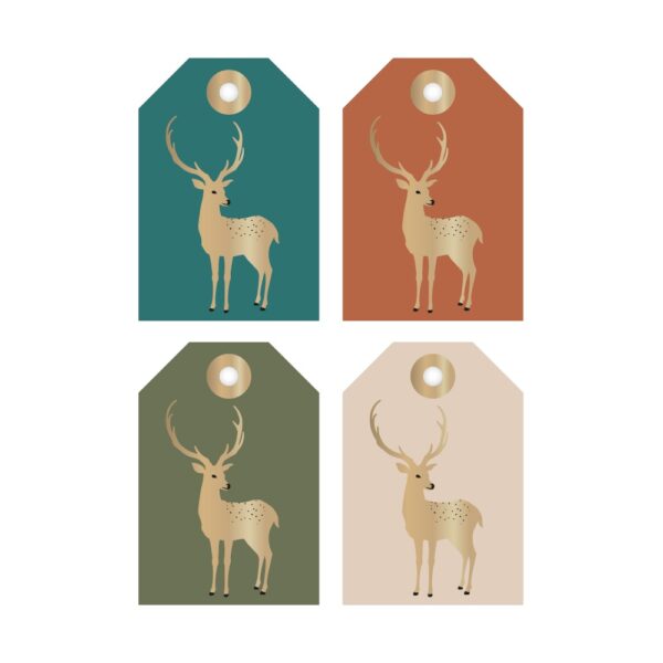 Cadeaulabels Multi - Reindeer Gold - 100 stuks