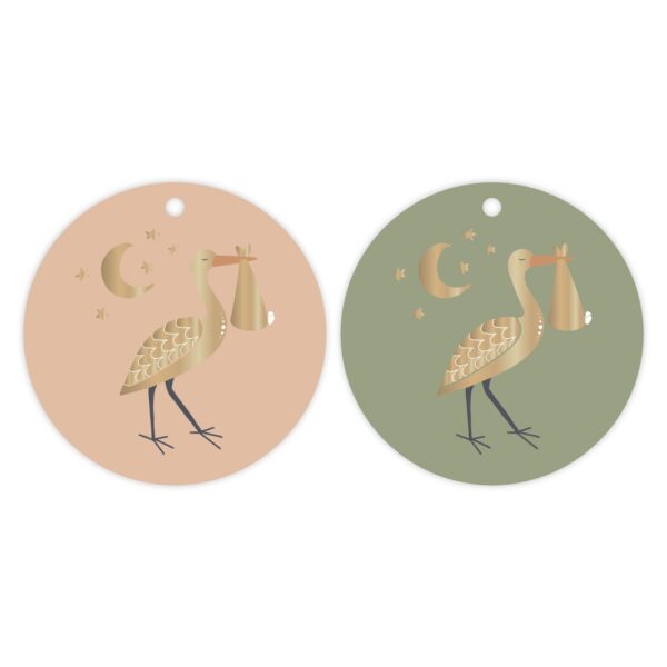 Cadeaulabels Duo - Baby Joy Gold (Ø 8 cm) - 100 stuks