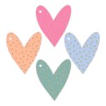 Cadeaulabels Multi - Hearts All Over Bright - Gold - 100 stuks