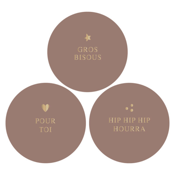 Cadeaustickers Multi - Texte Terra (FR) (Ø 5,5 cm) - 250 stuks