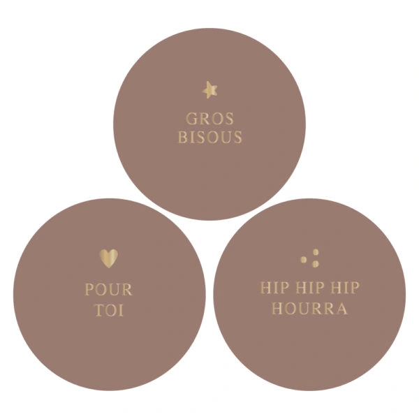 Cadeaustickers Multi - Texte Terra (FR) (Ø 5,5 cm) - 250 stuks
