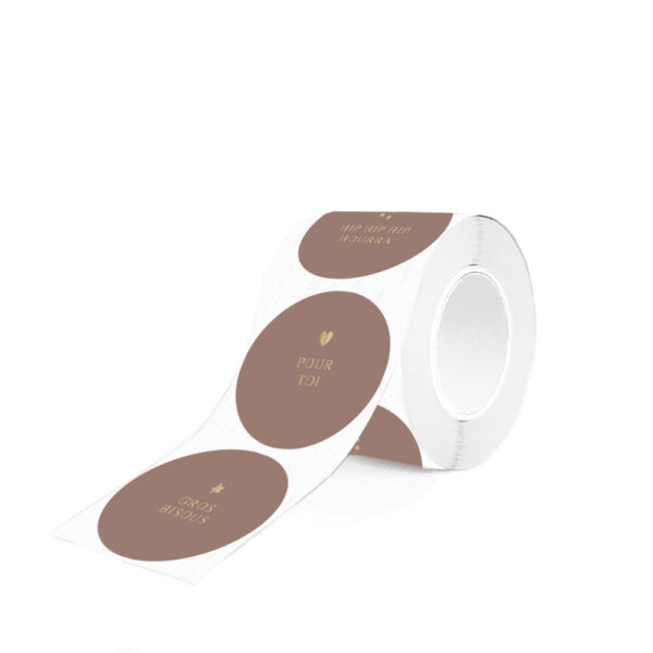Cadeaustickers Multi - Texte Terra (FR) (Ø 5,5 cm) - 250 stuks - Afbeelding 2
