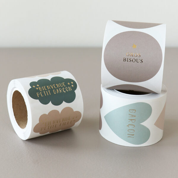 Cadeaustickers Multi - Texte Terra (FR) (Ø 5,5 cm) - 250 stuks - Afbeelding 3