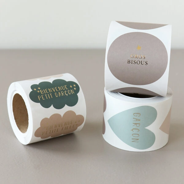 Cadeaustickers Multi - Texte Terra (FR) (Ø 5,5 cm) - 250 stuks - Afbeelding 3