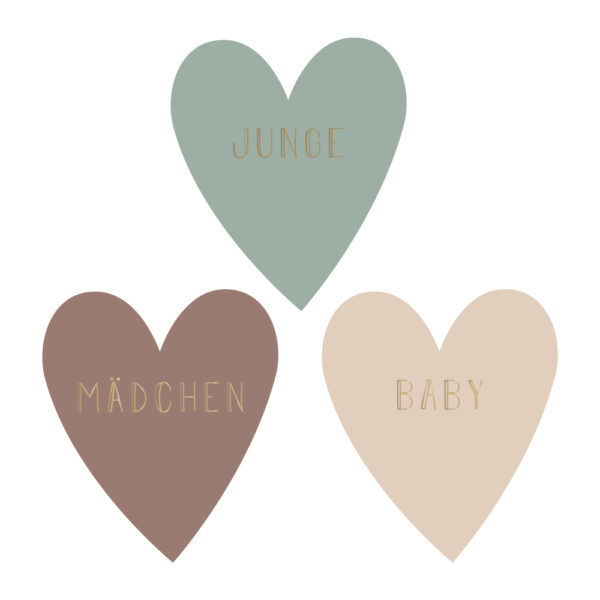 Cadeaustickers Multi - Text herz Baby - Gold (DU) - 250 stuks