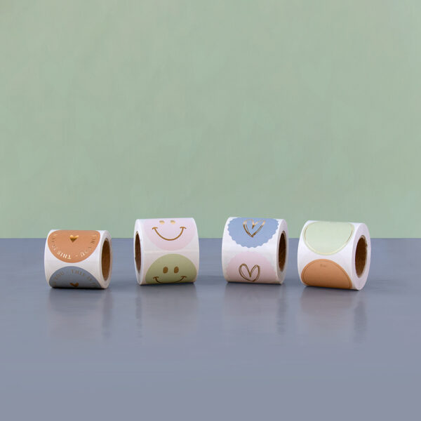 Cadeaustickers Duo - For Gold - Faded (Ø 5,5 cm) - 250 stuks - Afbeelding 4