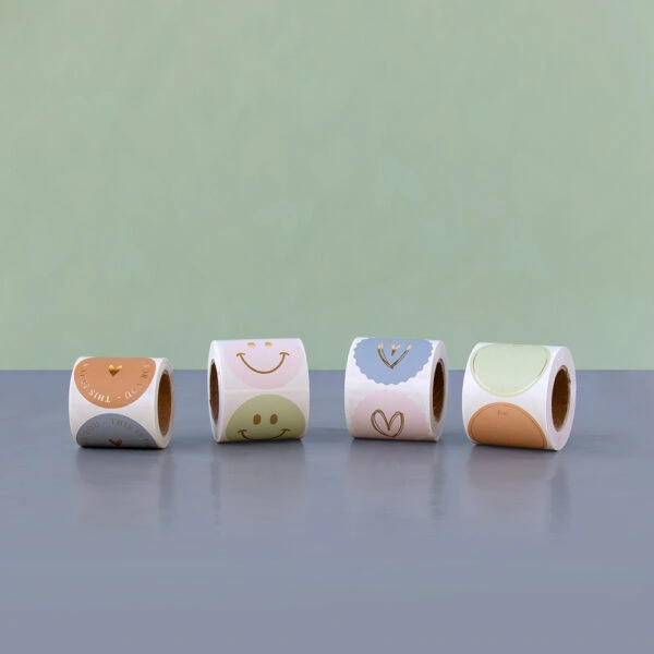 Cadeaustickers Duo - For Gold - Faded (Ø 5,5 cm) - 250 stuks - Afbeelding 4