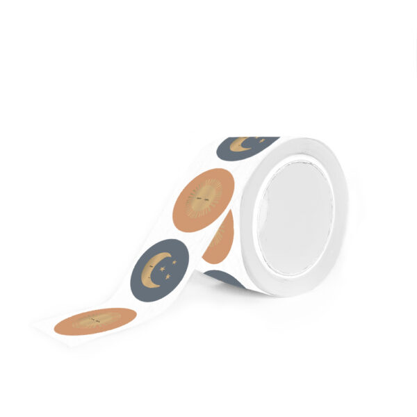 Cadeaustickers Duo - Sun / Moon Gold (Ø 3,5 cm) - 250 stuks - Afbeelding 2