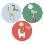 Cadeaustickers Multi - Party Animals (Ø 5,5 cm) - 250 stuks