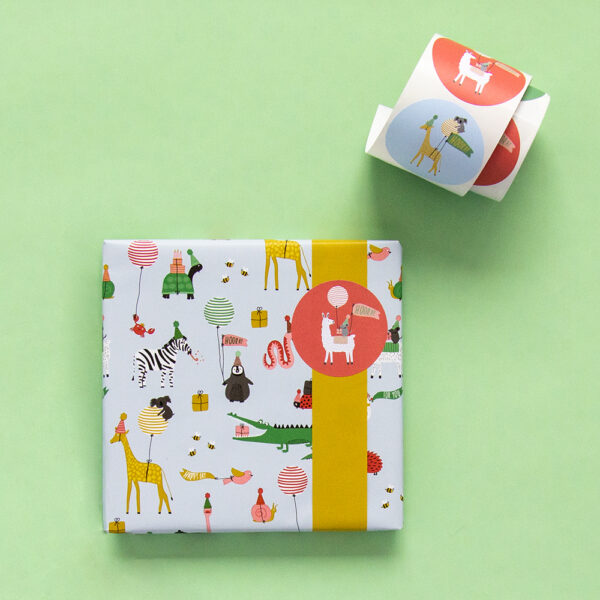 Cadeaustickers Multi - Party Animals (Ø 5,5 cm) - 250 stuks - Afbeelding 3