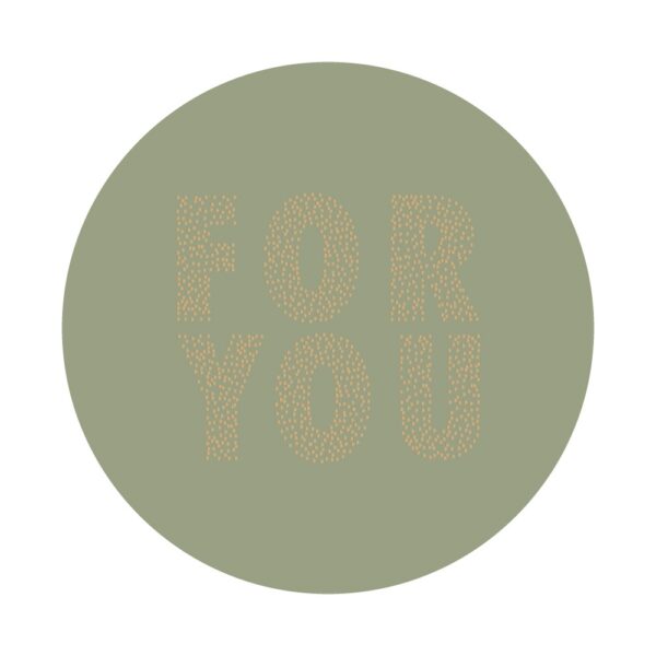 Cadeaustickers - For You Gold - Old Green (Ø 5,5 cm) - 250 stuks