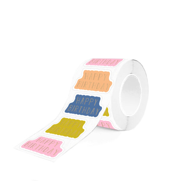 Cadeaustickers Multi - Happy Birthday Gold - Bright - 250 stuks - Afbeelding 2